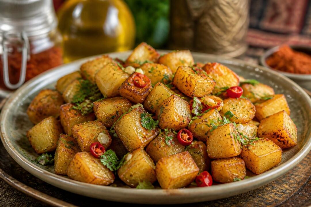 découvrez la recette traditionnelle libanaise de la batata harra, des pommes de terre épicées, croustillantes et pleines de saveurs pour un apéritif ou un accompagnement réussi.