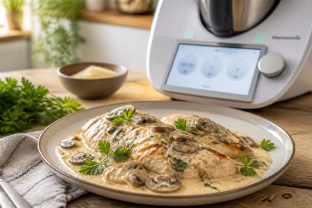 découvrez une recette facile de sauce champignon au thermomix, parfaite pour accompagner votre poulet à la crème et régaler toute la famille.