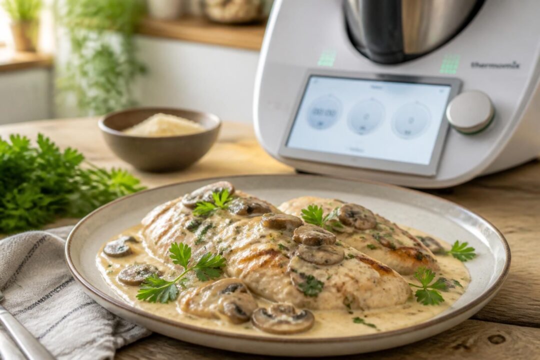découvrez une recette facile de sauce champignon au thermomix, parfaite pour accompagner votre poulet à la crème et régaler toute la famille.