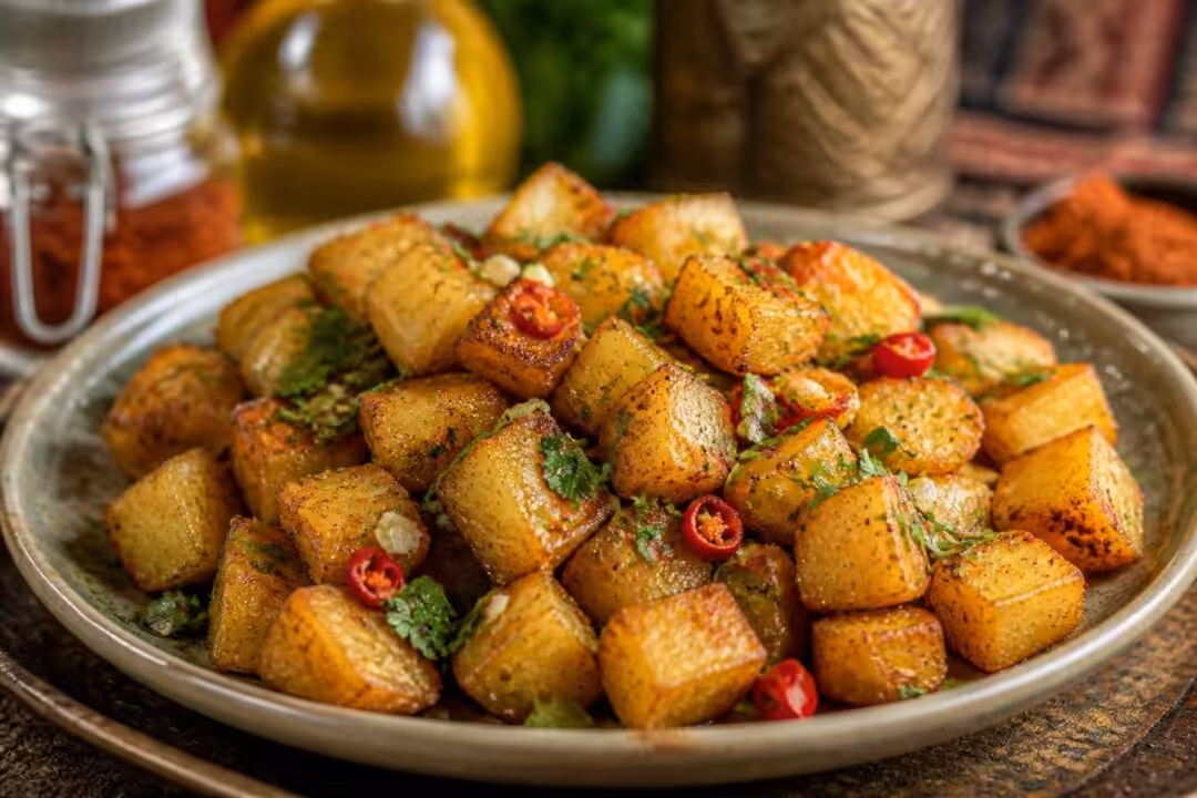 découvrez la recette traditionnelle libanaise de la batata harra, des pommes de terre épicées, croustillantes et pleines de saveurs pour un apéritif ou un accompagnement réussi.